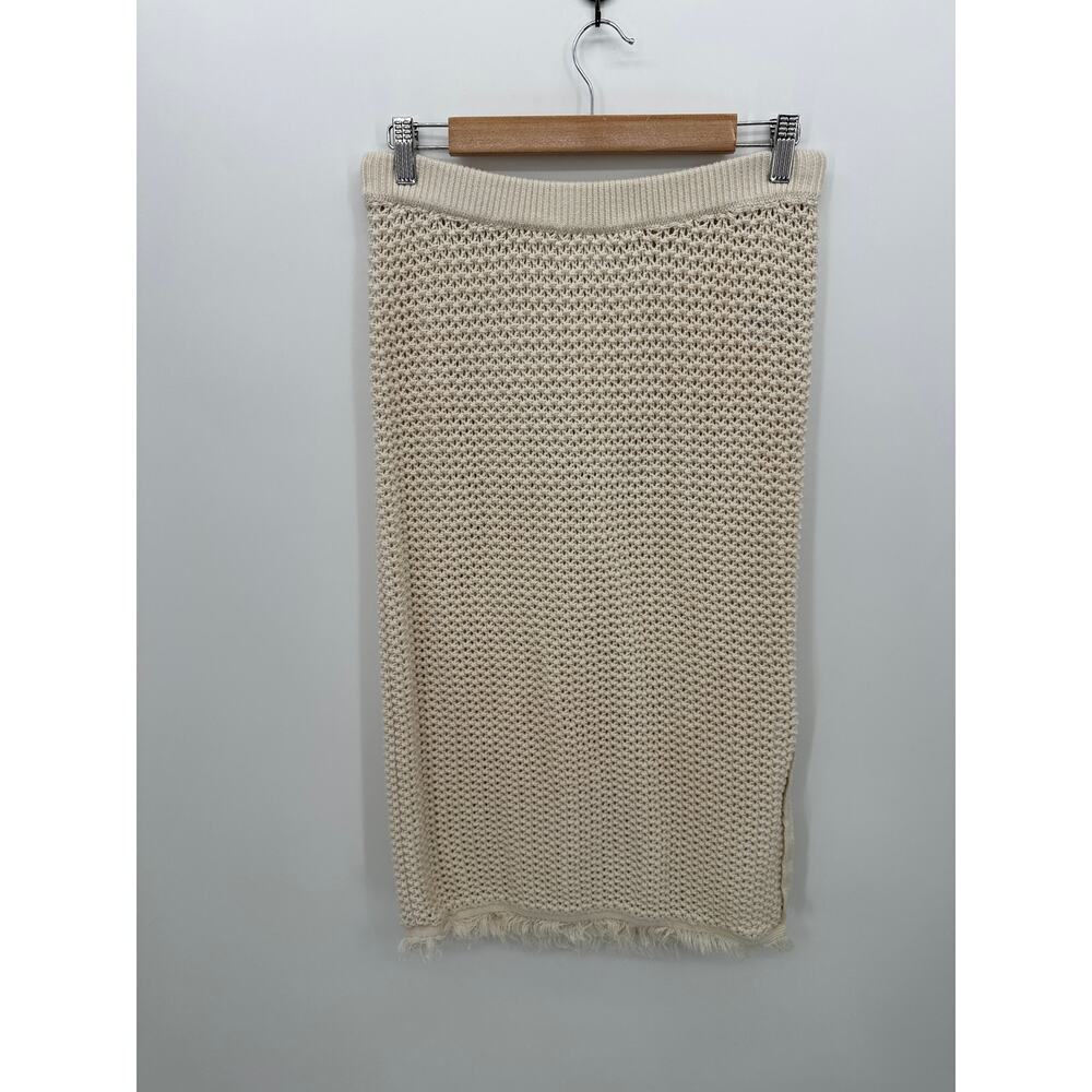 Old‎ Navy Womens Cream Crochet Midi Skirt Sz M Vaca Beach Pool Coverup Minimal